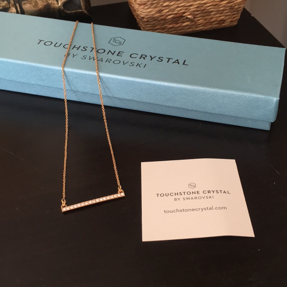 Touch Stone Crystal by Swarovski bar necklace